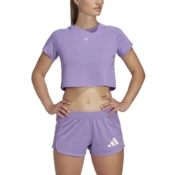 ADIDAS Essentials AEROREADY Train 3 Bar Logo Crop Maglietta Donna - Lilla -Negozio di articoli sportivi da tennis 17845000 13