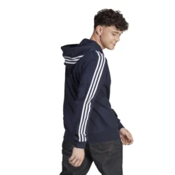 ADIDAS Essentials French Terry 3-Stripes Full-Zip Felpa Uomini - Blu Scuro, Bianco -Negozio di articoli sportivi da tennis 17880000 14