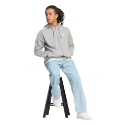 ADIDAS Essentials French Terry 3-Stripes Full-Zip Felpa Uomini - Grigio Chiaro, Bianco -Negozio di articoli sportivi da tennis 17907000 15