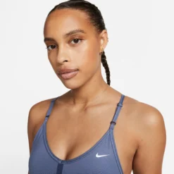 Nike Dri-Fit Indy V-Neck Reggiseni Sportivi Donna - Blu Scuro -Negozio di articoli sportivi da tennis 56664000 16