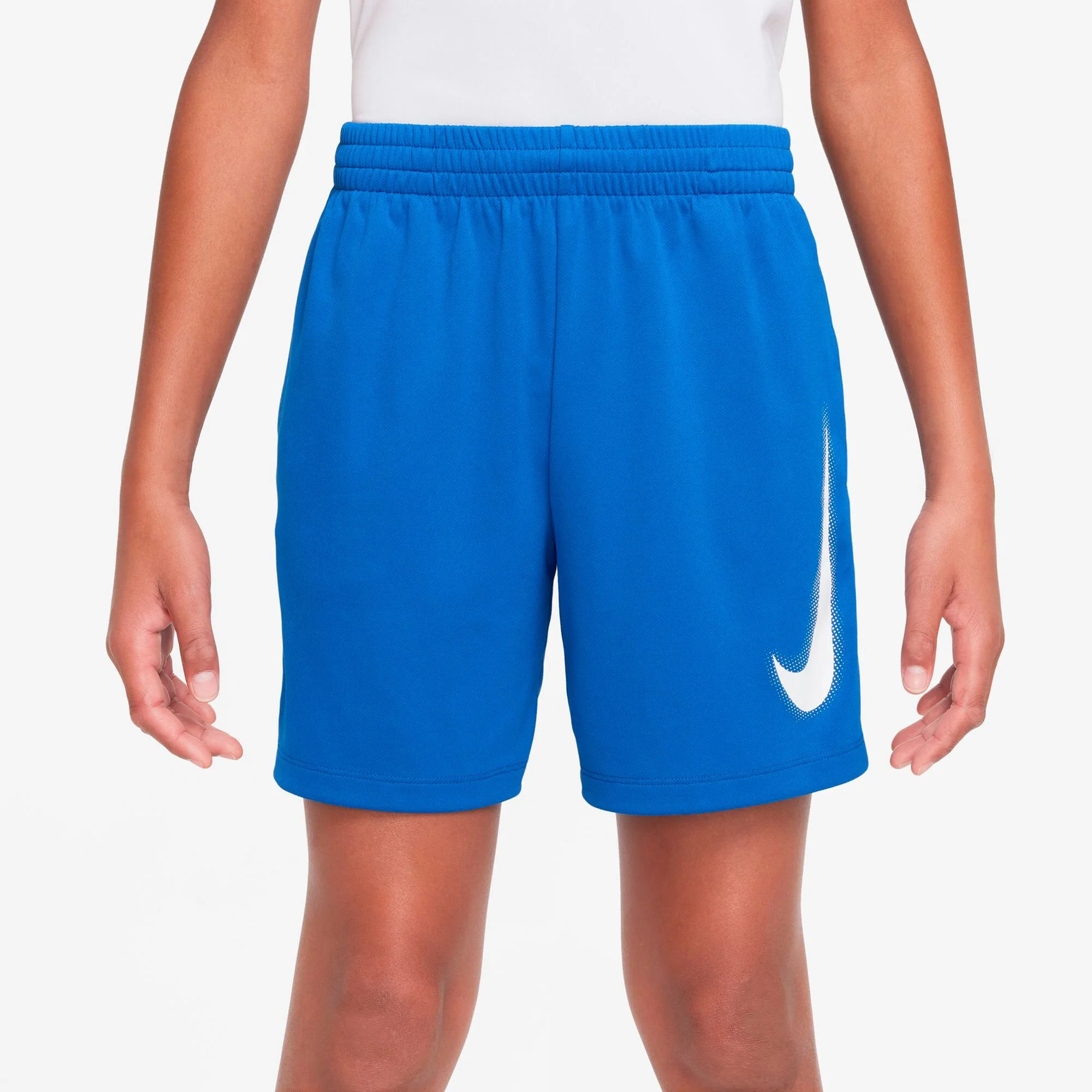 Nike Dri-Fit Graphic Pantaloncini Ragazzi - Blu, Bianco 5 Nike Dri-Fit Graphic Pantaloncini Ragazzi - Blu, Bianco - immagine 5