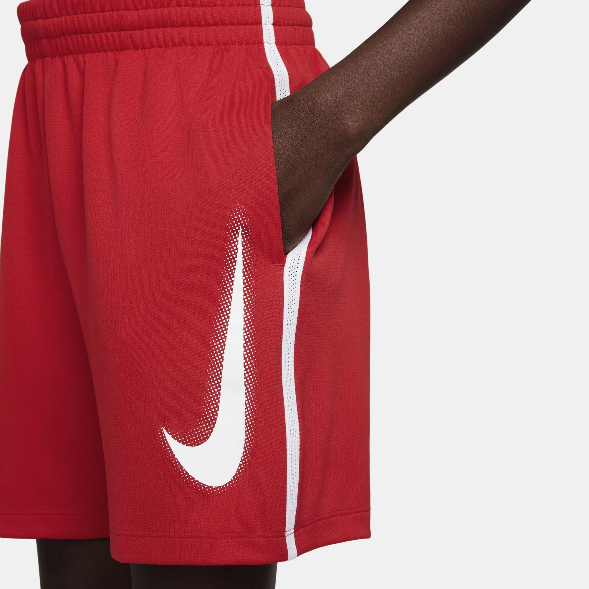 Nike Dri-Fit Graphic Pantaloncini Ragazzi - Rosso, Bianco 8 Nike Dri-Fit Graphic Pantaloncini Ragazzi - Rosso, Bianco - immagine 8