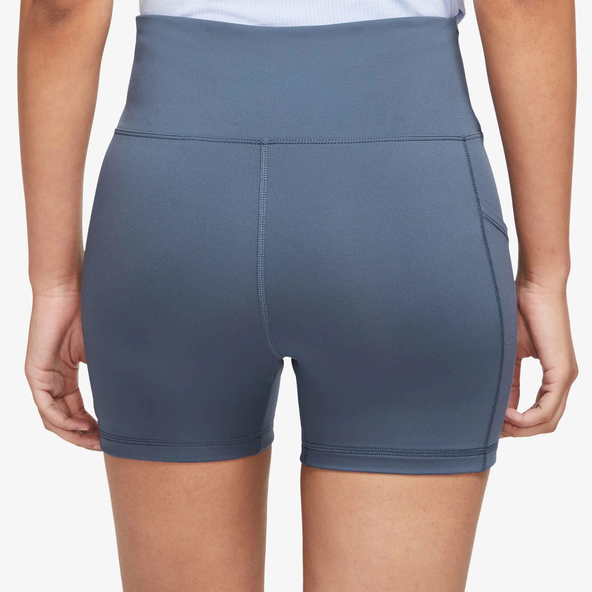 Nike Dri-Fit Heritage 4in Pantaloncino Attillato Donna - Grigio-blu 6 Nike Dri-Fit Heritage 4in Pantaloncino Attillato Donna - Grigio-blu - immagine 6